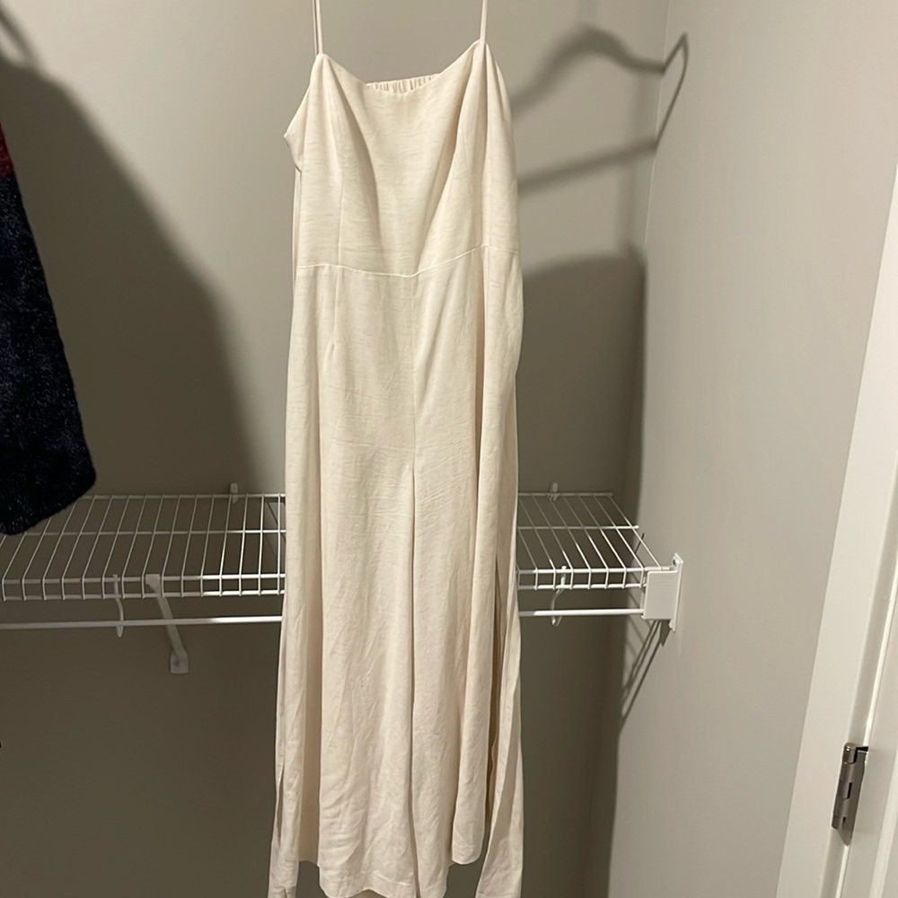 Club Monaco linen blend wide leg jumpsuit